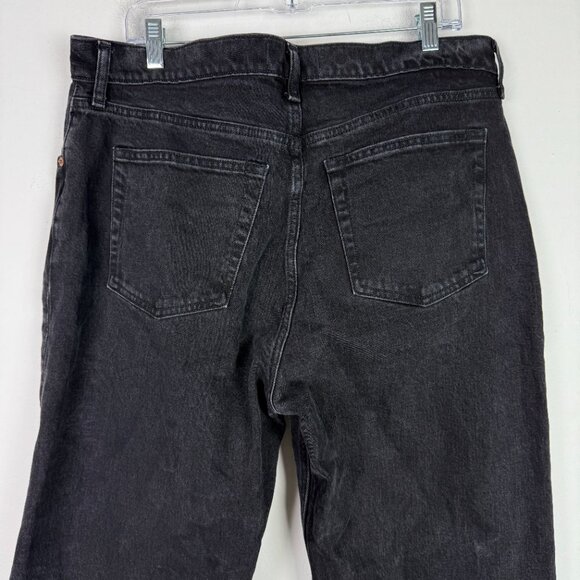 Abercrombie & Fitch The '90s Relaxed Jean High Rise Slit Black Size 33 16L LONG - Picture 8 of 10